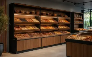 Kuruyemiş Teşhir Dolapları — Hizmetler — Genç Raf ve Mobilya Dekorasyon